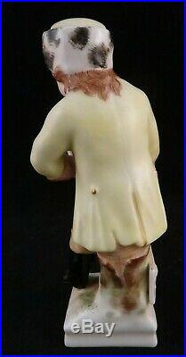 Antique German HP Porcelain Figure of a Young Man. 4 ¼ t. Marked KPM