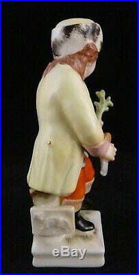 Antique German HP Porcelain Figure of a Young Man. 4 ¼ t. Marked KPM