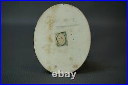 Antique German Hand-painted Porcelain Oval Plaque Young Woman Girl withBerry KPM