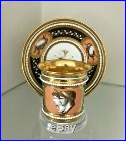 Antique German KPM Berlin porcelain Empire Regency Cabinet cup Empire gold