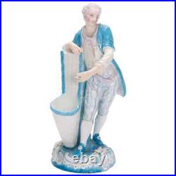 Antique German KPM Hand Painted & Gilt Porcelain Figural Spill Vase 19th Century