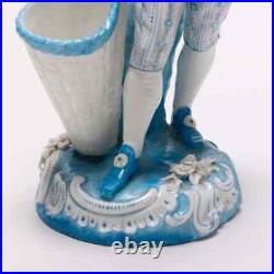 Antique German KPM Hand Painted & Gilt Porcelain Figural Spill Vase 19th Century