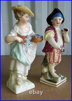 Antique German KPM Meissen Style Porcelain Figurine Couple, 5.75 high