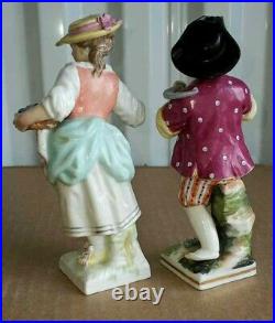 Antique German KPM Meissen Style Porcelain Figurine Couple, 5.75 high