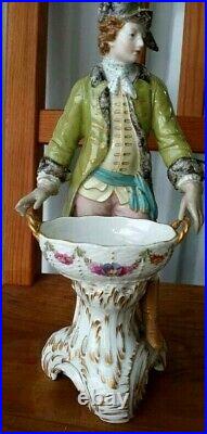 Antique German KPM Porcelain Couple Figurines, 9 H