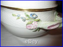 Antique German KPM Porcelain Covered Bowl with Cherub Putti Handle Finial