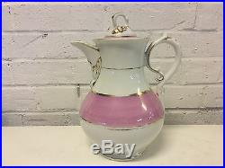 Antique German KPM Porcelain Teapot with Pink & Gold Decorations