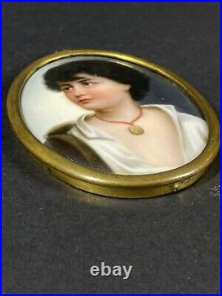 Antique German KPM Quality Porcelain Of A Young Boy With Necklace