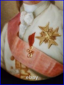 Antique German KPM Style Porcelain Plaque of KING LOUIS XVI Signed WAGNER