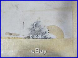 Antique German KPM porcelain plaque, marked and framed # D10293