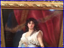 Antique German Likely KPM Painted Porcelain Plaque Judith After Nathaniel Sichel