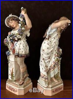 Antique German Old Kister, KPM Porcelain Pair Of Porcelain Figurines Of Lovers