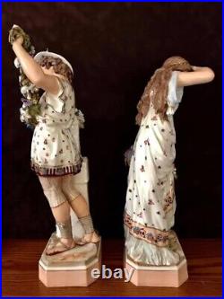 Antique German Old Kister KPM pair of porcelain figurines very rare