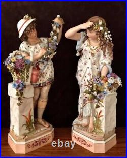 Antique German Old Kister KPM pair of porcelain figurines very rare