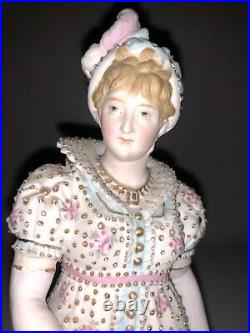 Antique German Porcelain Bisque KPM Berlin Lady Maiden Woman Figurine Figure