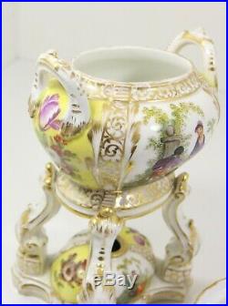 Antique German Porcelain KPM Incense Burner Watteau Scenes