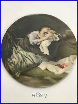 Antique Hand Painted KPM Hutschenreuther Style Oval Porcelain Plaque