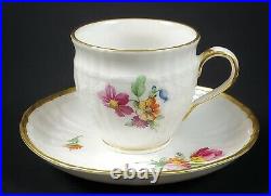 Antique Hand Painted KPM Porcelain Berlin Cup & Saucer Butterfly Floral Design