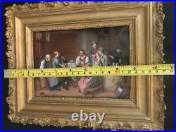 Antique Hand Painted Porcelain Plaque Probably KPM In A Frame