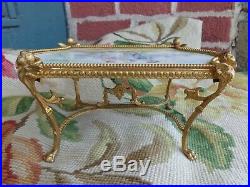 Antique Hand Painted Signed Sevres Cherub Gold Ormolu Porcelain Miniature Table