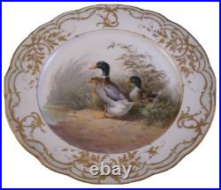 Antique Jugendstil KPM Berlin Porcelain Duck Bird Scene Plate Porzellan Teller