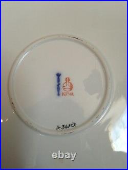 Antique KPM Berlin 12.5 Porcelain Charger Floral & Butterfly Blue Sceptre Mark