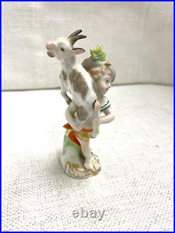 Antique KPM Berlin 19th Century Porcelain Figurine of a Boy with Goat