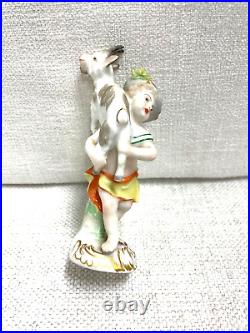 Antique KPM Berlin 19th Century Porcelain Figurine of a Boy with Goat