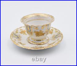 Antique KPM Berlin CUP & SAUCER Hand Painted gilded porcelain
