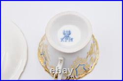Antique KPM Berlin CUP & SAUCER Hand Painted gilded porcelain