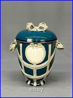 Antique KPM Berlin Glazed Porcelain 10 3/4 Lidded Urn Jar