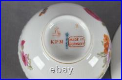 Antique KPM Berlin Hand Painted KPM74 Floral Butterfly & Gold Tea Cup & Saucer B