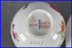 Antique KPM Berlin Hand Painted KPM74 Floral Butterfly & Gold Tea Cup & Saucer B