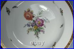Antique KPM Berlin Large Porcelain Plate. Floral / Butterflies 31.4cm c1840
