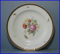 Antique KPM Berlin Large Porcelain Plate. Floral / Butterflies 31. Cm c1840