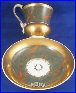 Antique KPM Berlin Porcelain Artsy Design Cup & Saucer Porzellan Tasse German