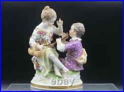 Antique KPM Berlin Porcelain Boy with Flute Serenading girl