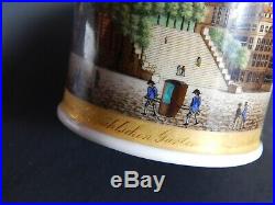 Antique KPM Berlin Porcelain Cabinet Cup and Saucer View of Dresden Circa 1810