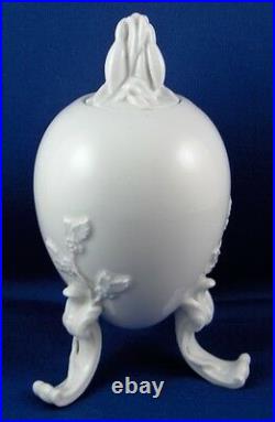 Antique KPM Berlin Porcelain Egg Tea Caddy Lidded Jar Vase Porzellan Teedose