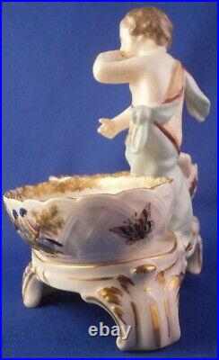 Antique KPM Berlin Porcelain Figural Spice Open Salt Dish Porzellan Gewürzschale