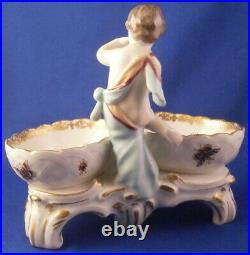 Antique KPM Berlin Porcelain Figural Spice Open Salt Dish Porzellan Gewürzschale