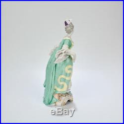 Antique KPM Berlin Porcelain Figurine of Lady in a Robe A La Francaise Dress PC
