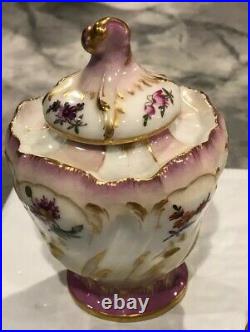 Antique KPM Berlin Porcelain Floral Dresser/Inkwell & Tray Set Porzellan