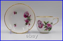 Antique KPM Berlin Porcelain Hand Painted Cup & Saucer Flowers