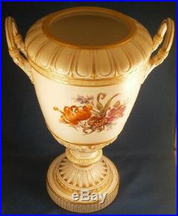 Antique KPM Berlin Porcelain Lidded Scenic Floral Urn Vase Porzellan Scene Lid