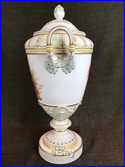 Antique KPM Berlin Porcelain Lidded Urn Vase