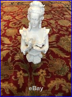 Antique KPM Berlin Porcelain Marie Antoinette Bust Figurines Pair