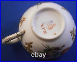 Antique KPM Berlin Porcelain Neuzierat Demitasse Cup & Saucer Porzellan Tasse