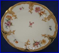 Antique KPM Berlin Porcelain Neuzierat Floral Raised Gold Plate Porzellan Teller