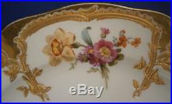 Antique KPM Berlin Porcelain Neuzierat Floral Raised Gold Plate Porzellan Teller
